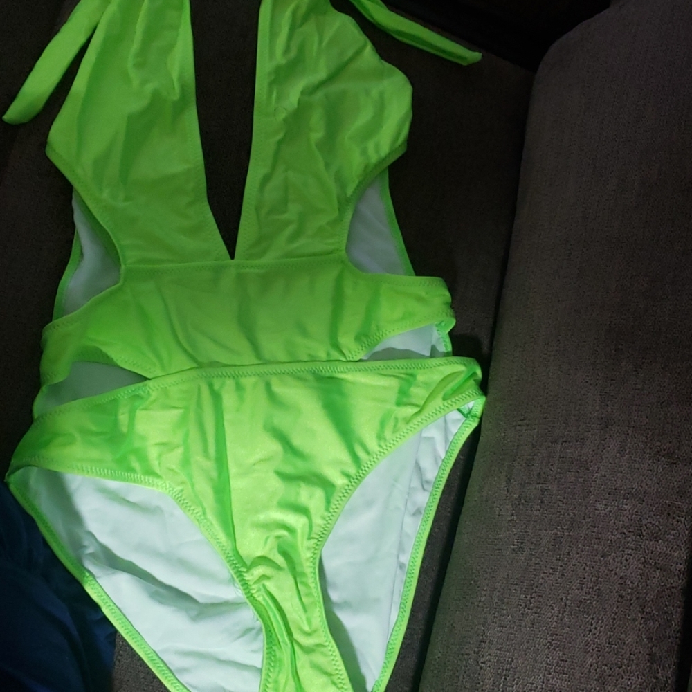 Lime green bathing suit